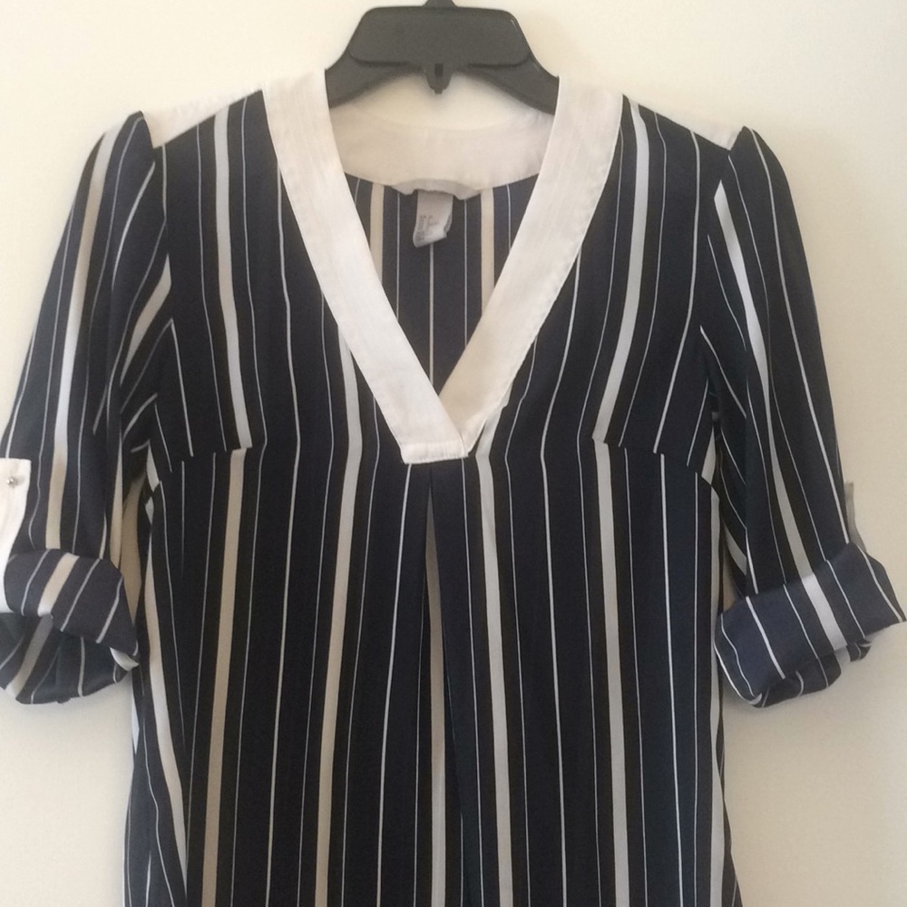 Sheer Top with Stripes